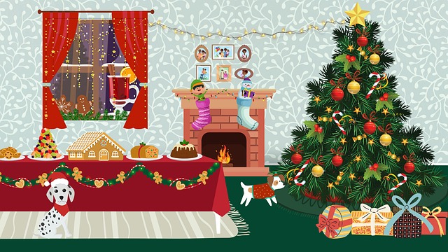 Free christmas christmas eve christmas tree illustration