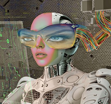 Android, Roboter, Brille, Surreal