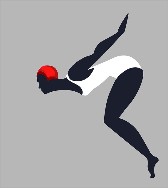 Free diver swimming sports illustration
