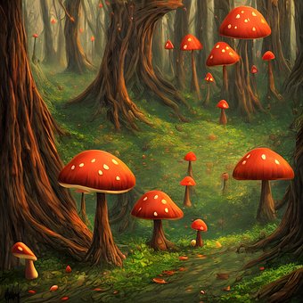 Free Toadstools Mushrooms illustration and picture