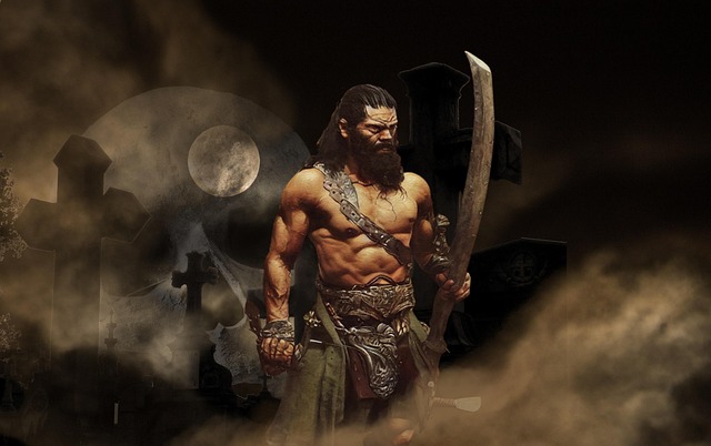 Free mountains warrior castle illustration