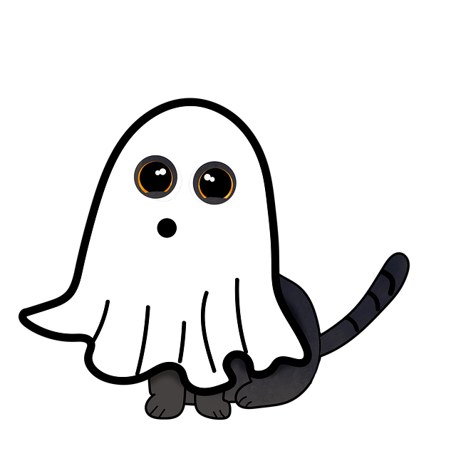 Free ghost cat halloween kitten illustration