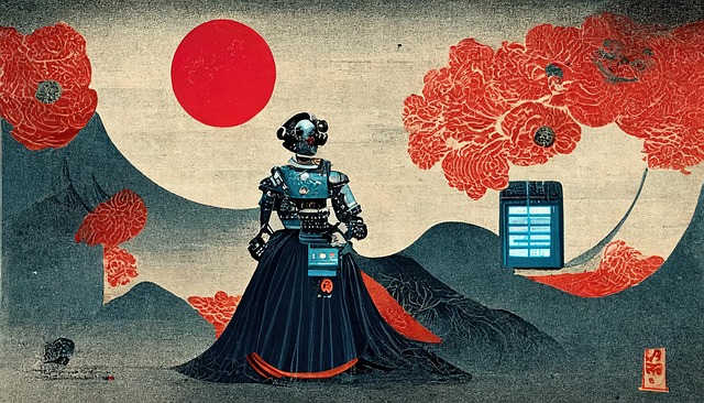 Geisha, Robot, Katsushika Hokusai