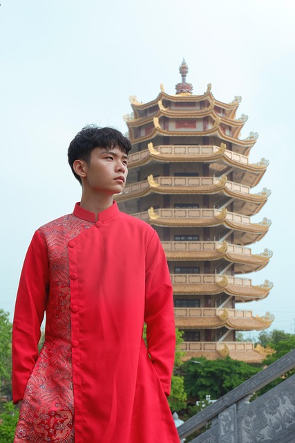 Tempel, Aziatische Man, Mode, Model