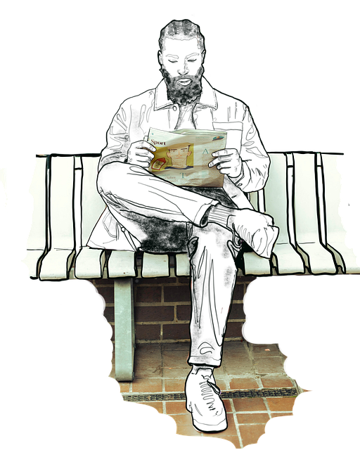 Download free HD stock image of Man Reading Free man reading newspaper illustration