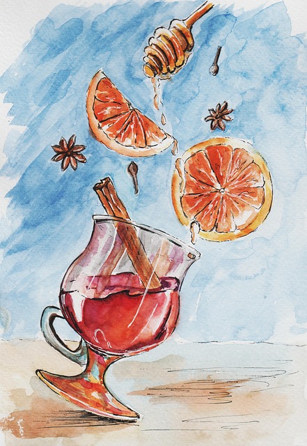 Free mulled wine tea spices illustration