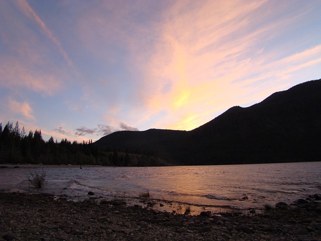 Free Mountain Sunset Sunset Lake Reflection photo and picture