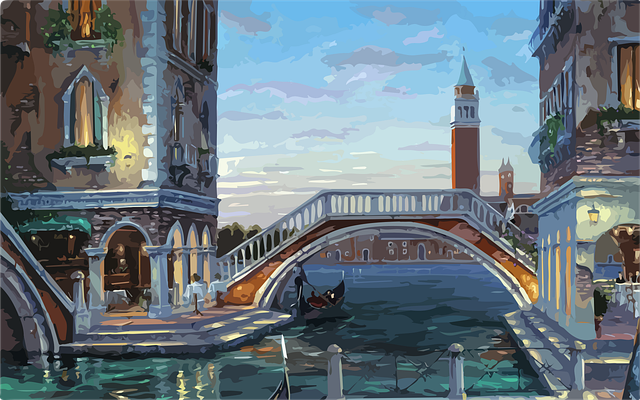 Free river painting low poly vector