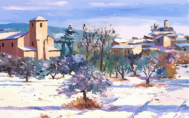 Free snow winter country illustration