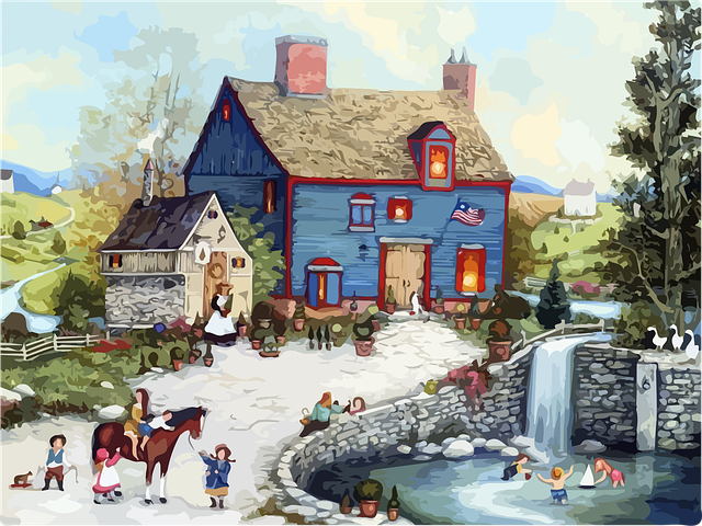 Free village christmas country vector