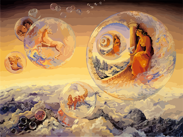 Free fantasy wonderland painting vector