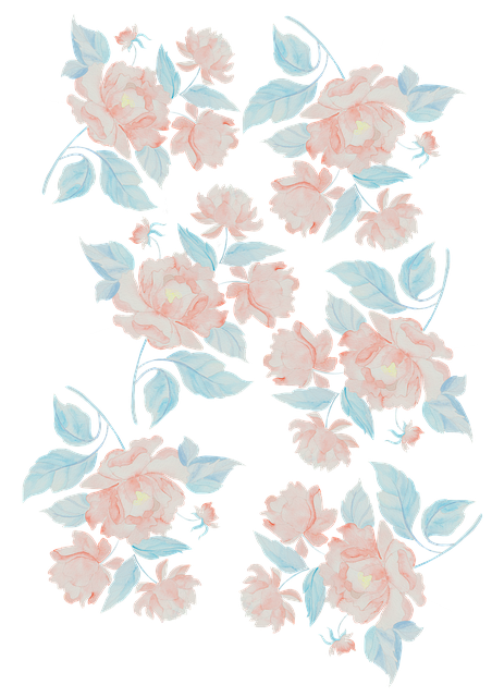 Free flowers peonies watercolor illustration