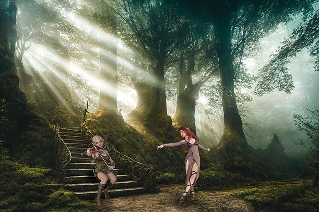 Download free HD stock image of Dancer Fiddler Free dancer fiddler forest illustration
