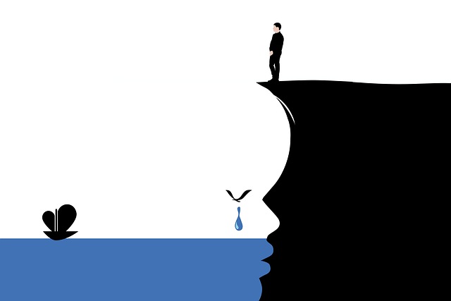 Free man cliff sea illustration