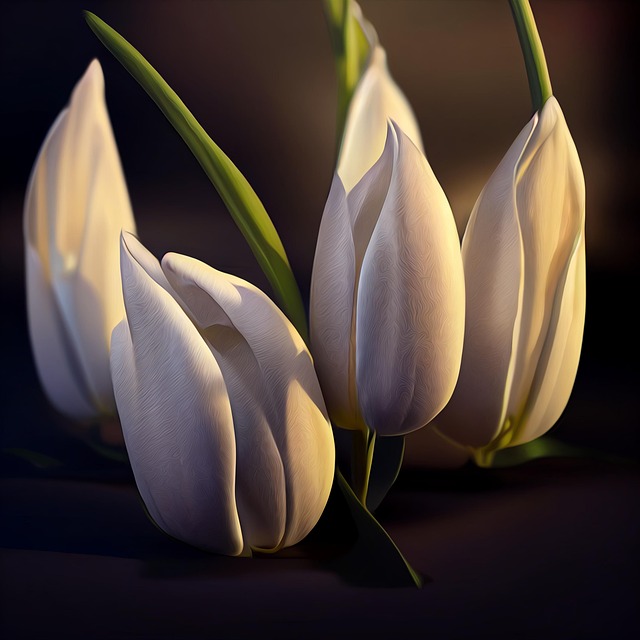 Free tulips flowers bouquet illustration
