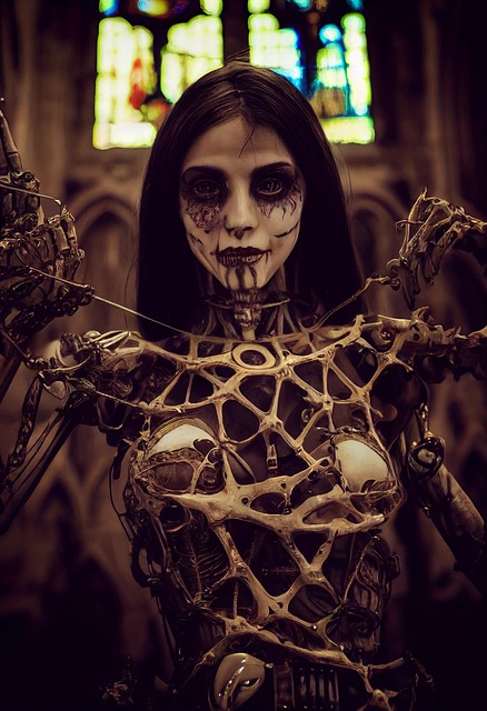 Free woman necromancy ritual illustration
