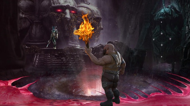 Download free HD stock image of Warrior Orc Free warrior orc torch illustration
