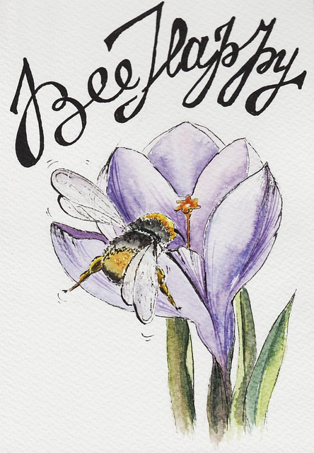 Free pollination nature insect illustration