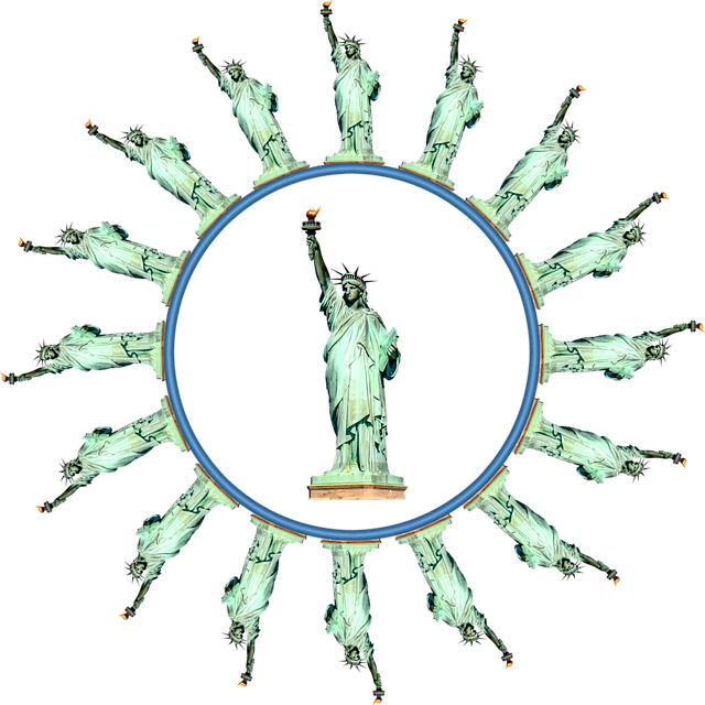 Free statue of liberty round circle illustration