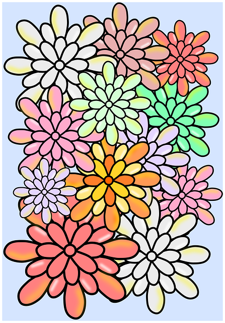 Free background beautiful flowers ornamental vector