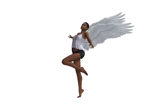 Free woman angel wings illustration