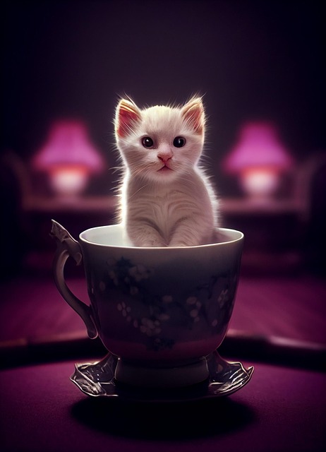 Free cat kitten kitten inside the cup illustration