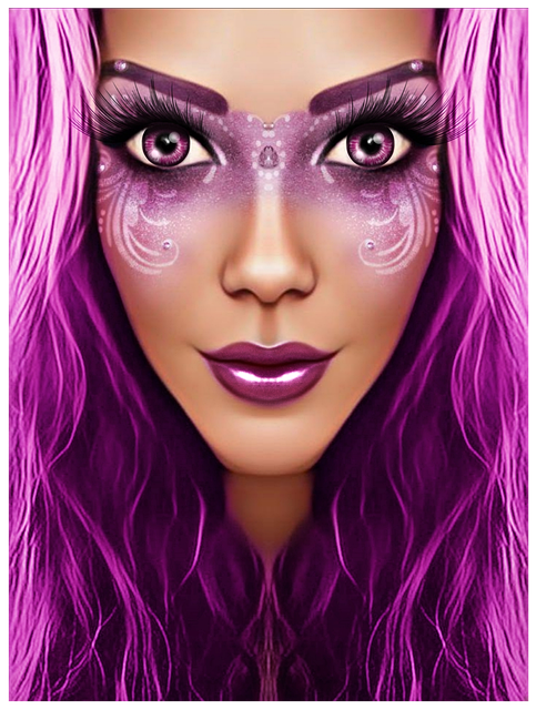 Free woman pink mask illustration