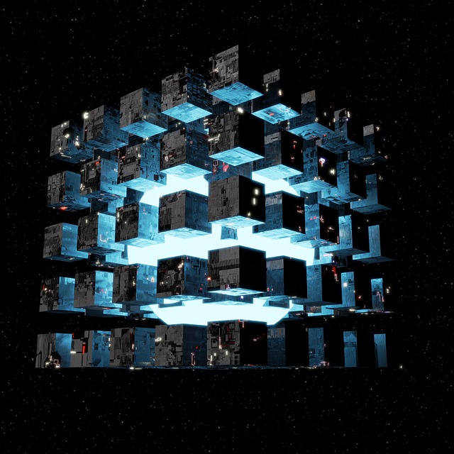 Free ufo spaceship cube illustration
