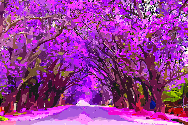 Download free HD stock image of Floral Tunnel Trees Free floral tunnel trees flower background vector