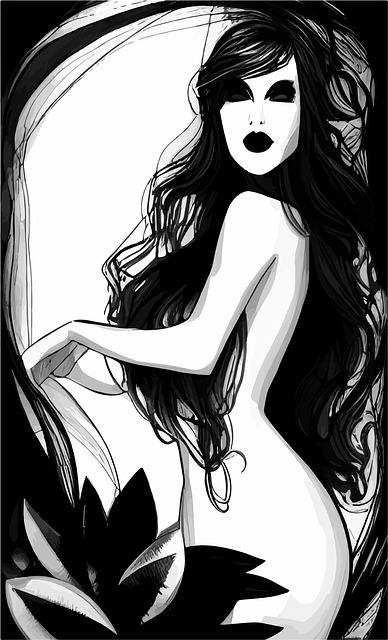 Free woman body gothic illustration