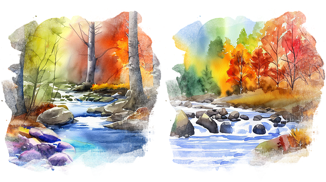 Free autumn forest nature illustration