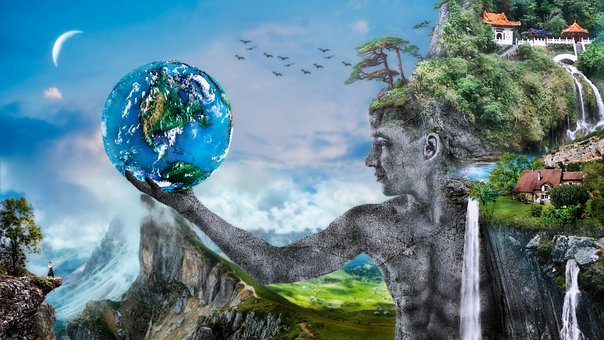 Planet Erde, Hände, Rockmann