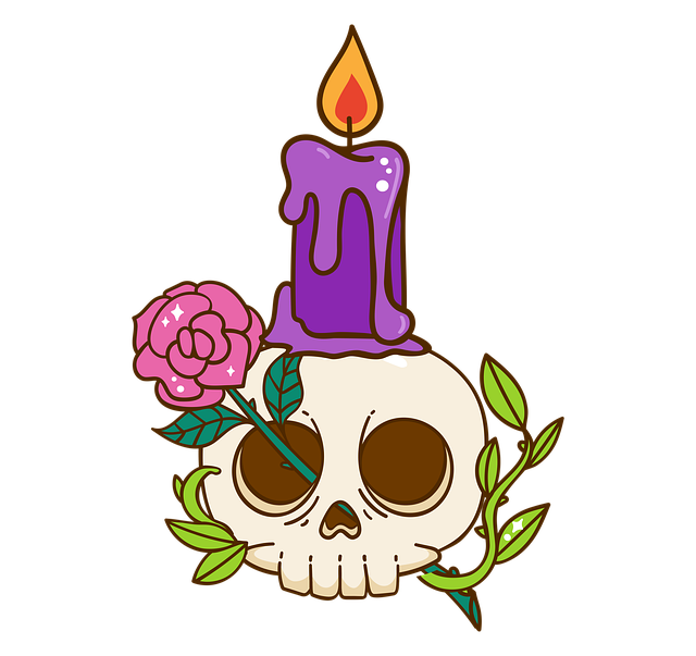Free halloween skull day of the dead illustration