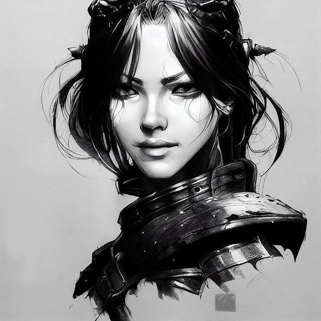 Free woman warrior armor illustration