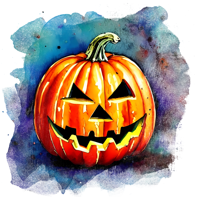 Free pumpkin halloween watercolor illustration