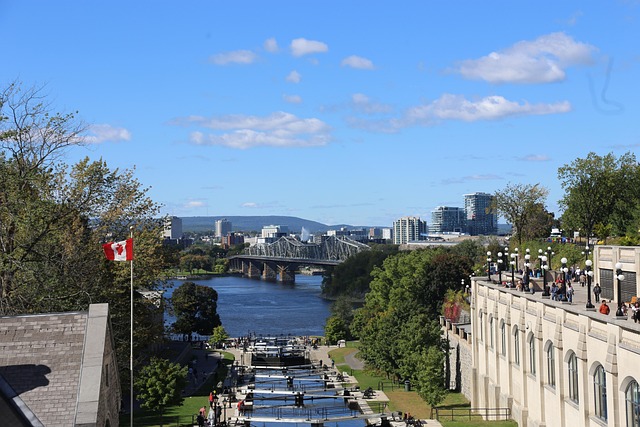 Canada, Ottawa, Flod, Flodudsigt, Bro