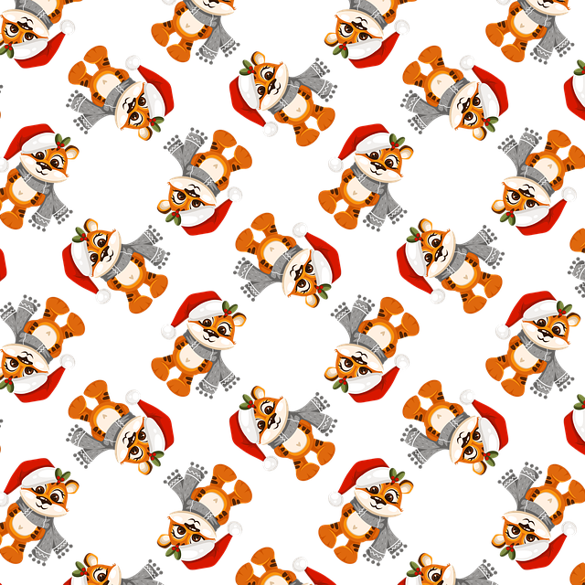 Free tiger background christmas illustration