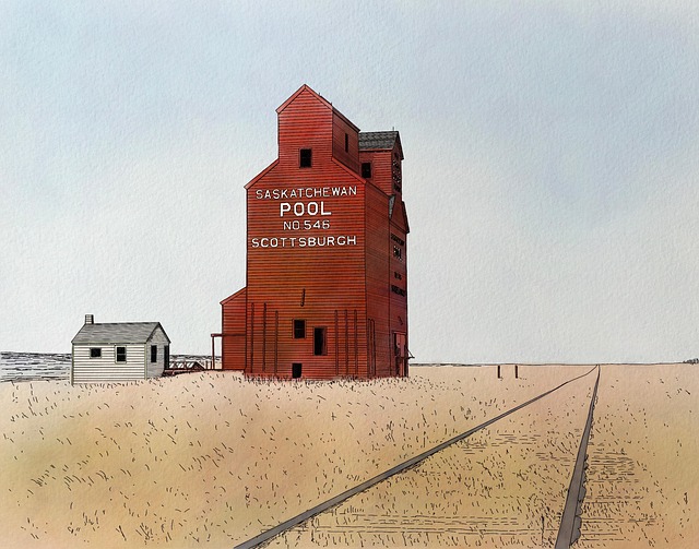 Free grain grain elevator grain storage illustration