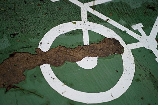 Cykel, Vej Til Cykel, Vej, Ødelagt Vej