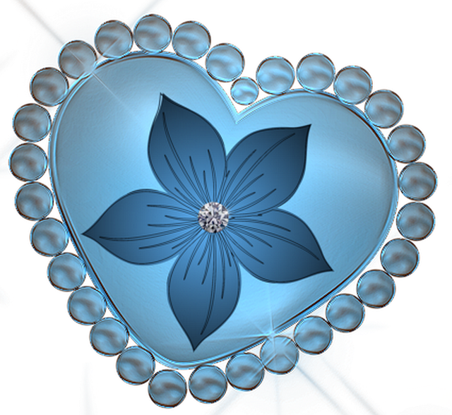 Free flower heart pearls illustration