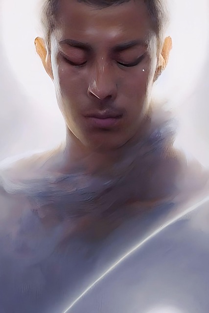 Free angel meditate meditative illustration