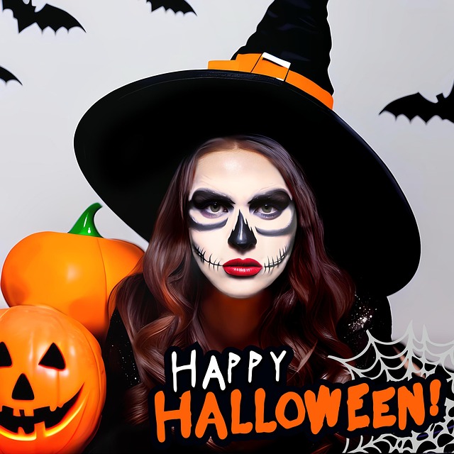 Free witch halloween pumpkin illustration
