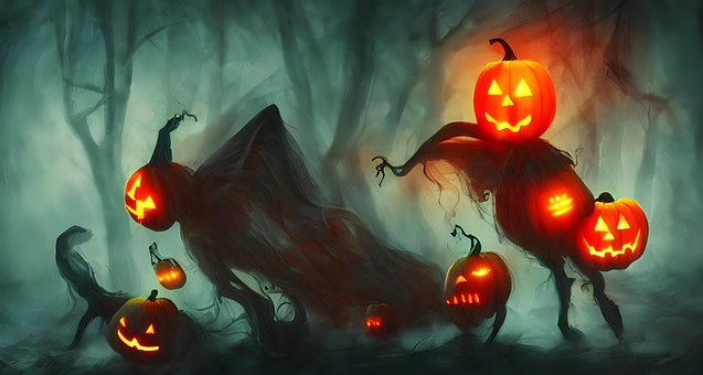Halloween, Kürbislaternen, Ghule