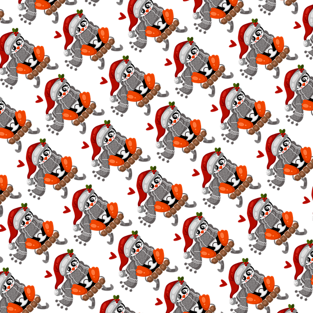 Free christmas penguin pattern illustration