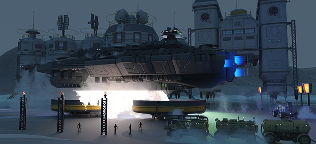 Free spaceport fiction fantasy illustration