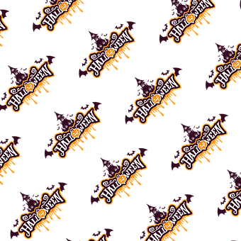 Halloween, Mønster, Logo, Design