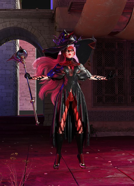 Free woman witch magic illustration