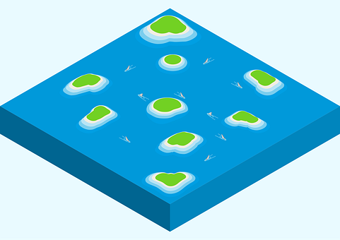 Free Isometric Tropical Island vector and picture