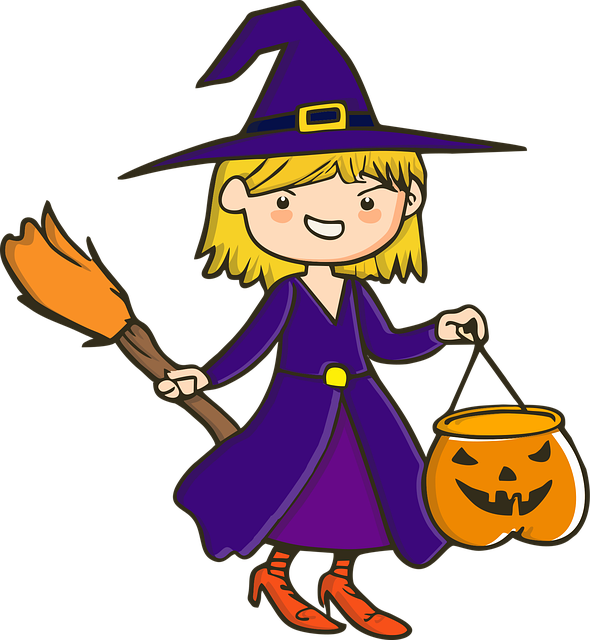 Free witch halloween cartoon vector