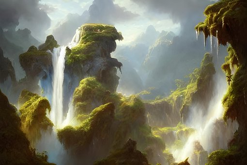 Berg, Wasserfall, Landschaft, Natur